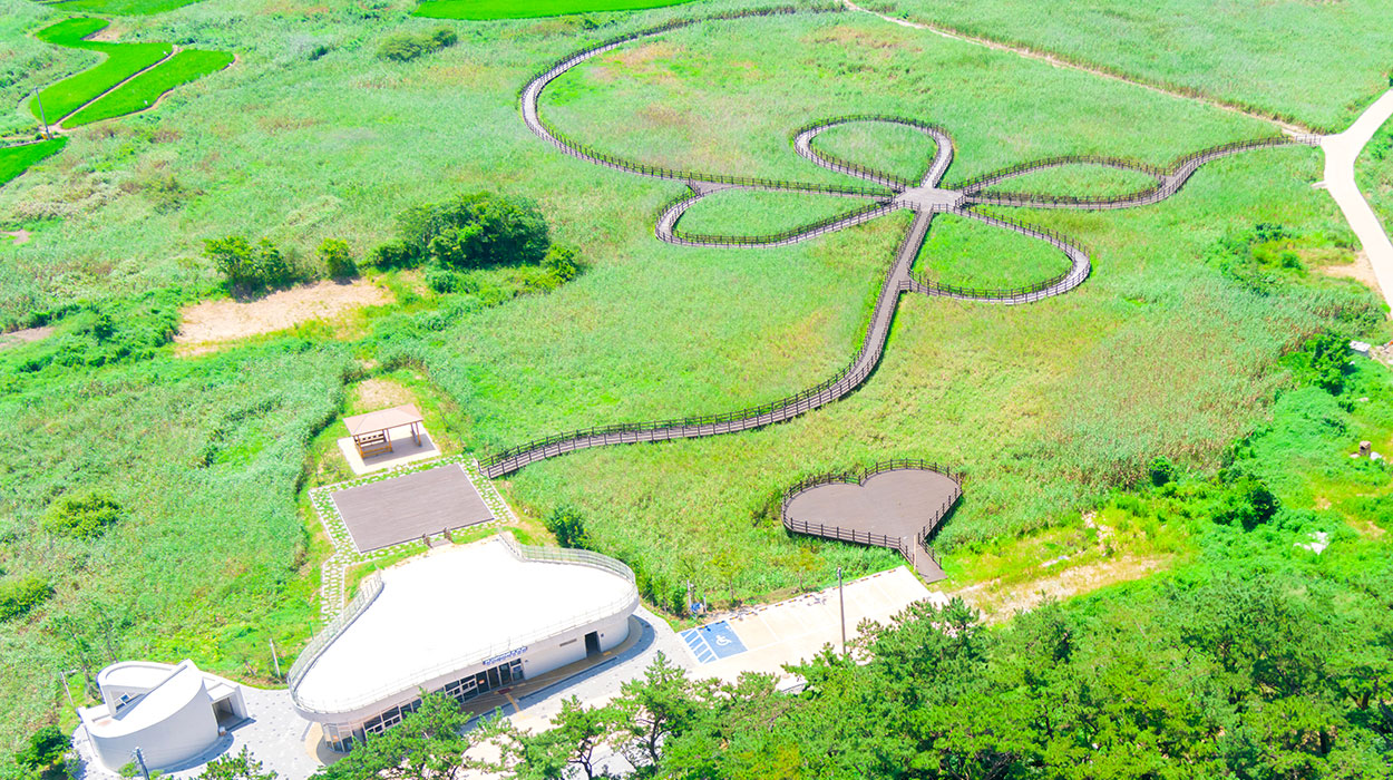 하늘에서 바라본 청산해양치유공원 전경